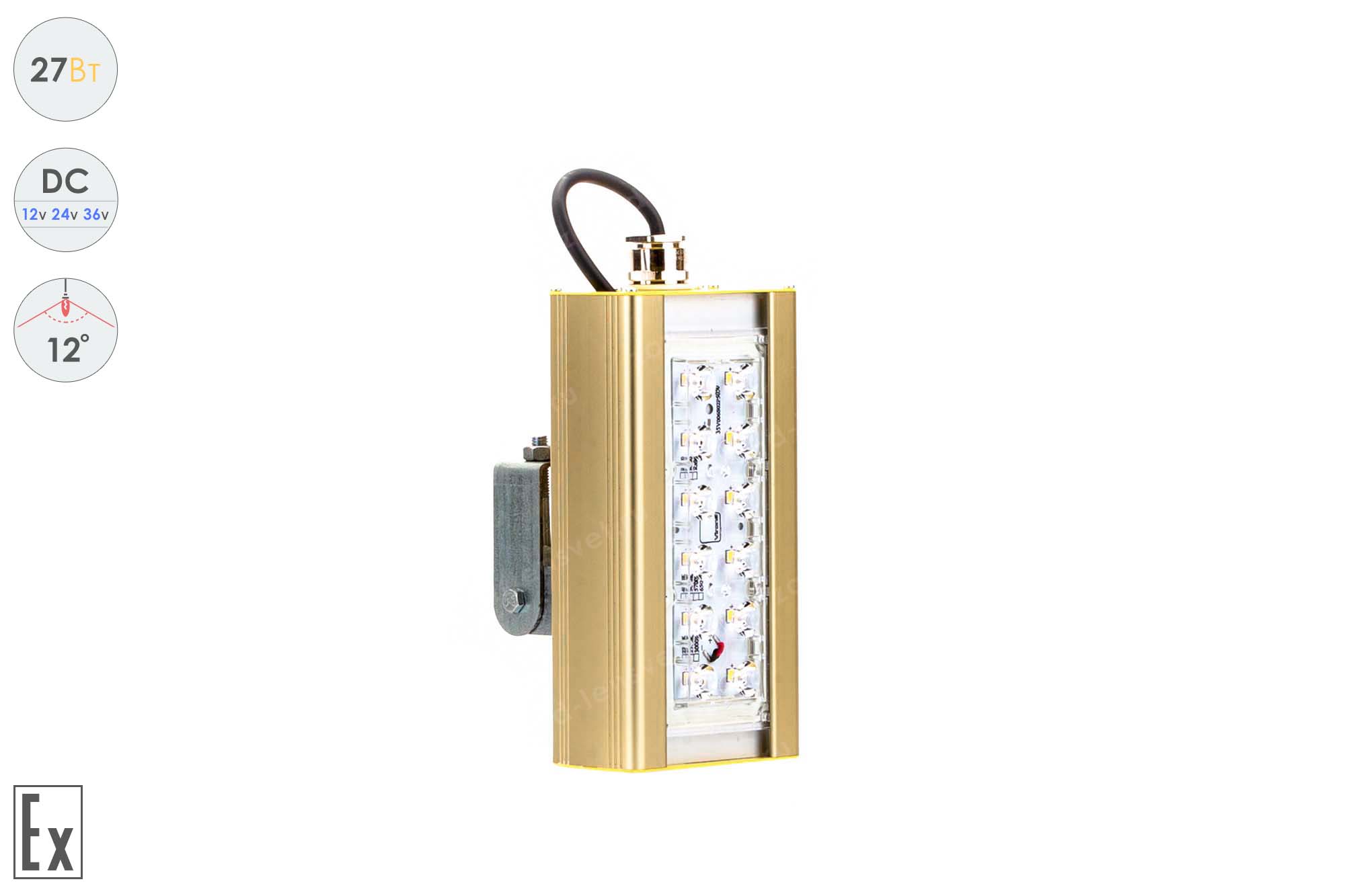 Низковольтный светодиодный светильник Прожектор Взрывозащищенный GOLD, универсальный U-1 , 27 Вт, 12° 